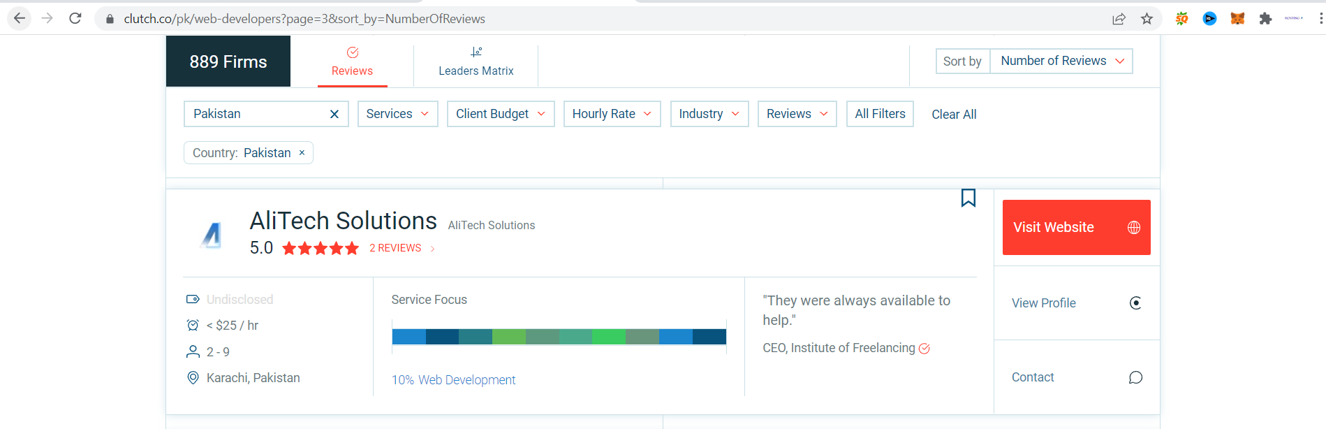 We are Reviewed and Listed on Clutch