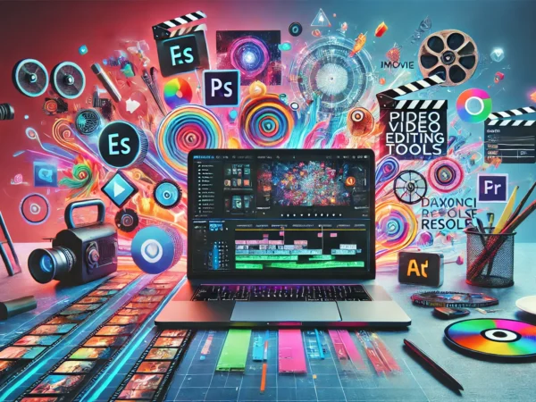 DALL·E 2024-10-04 20.43.05 - A visually striking feature image for a blog post titled 'Top 10 Powerful Video Editing Tools for Beginners in 2024'. The image should include a colla